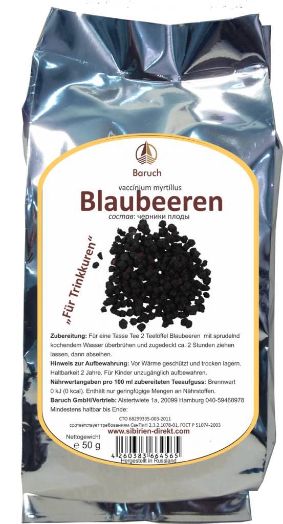 Blaubeeren - (Vaccinium myrtillus, Blaubeere, Schwarzbeere, Heidelbeere, Mollbeere, Wildbeere, Waldbeere, Bickbeere, Zeckbeere, Moosbeere) - 50g