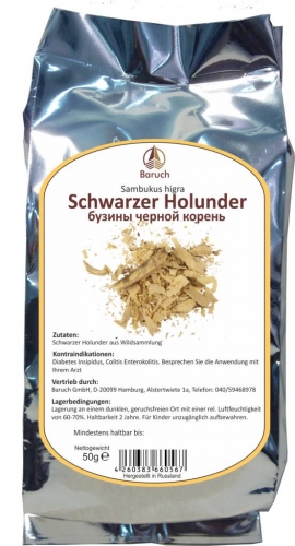 Schwarzer Holunder Wurzel - (Sambucus nigra, Holler, Flieder) - 50g